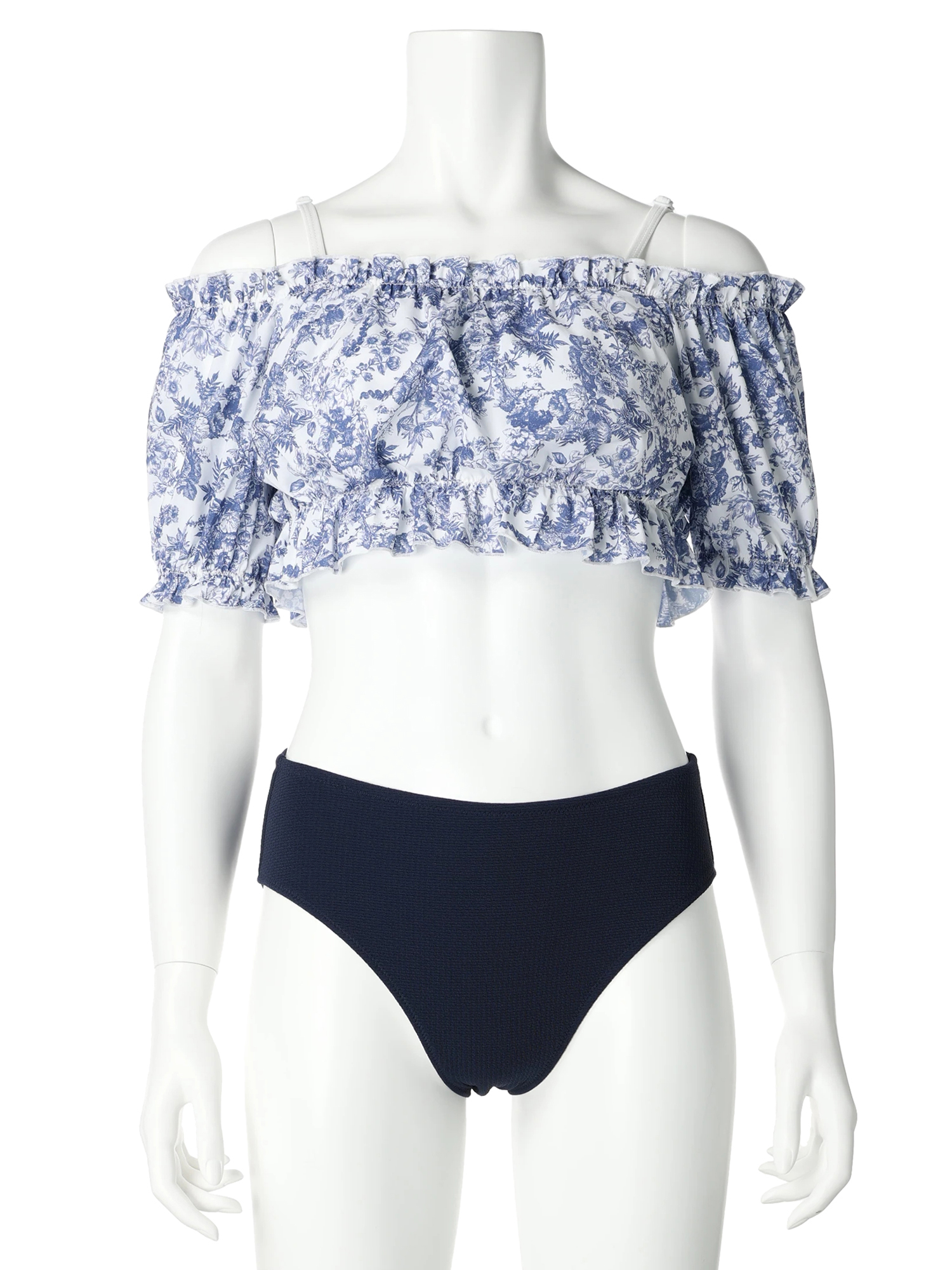 トワルドジュイ風×オフショル水着 スイムウェア 3点セット（水着