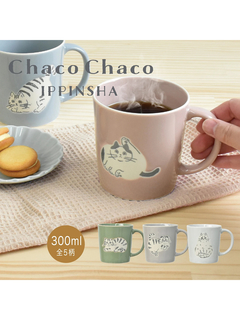 LUDIC PARK(ルディックパーク) |【ChacoChaco】ネコイラストマグカップ グリーン