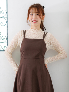 LUDIC PARK(ルディックパーク) |プチハイネックレースロングTシャツ