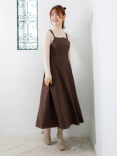 LUDIC PARK(ルディックパーク) |プチハイネックレースロングTシャツ