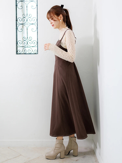 LUDIC PARK(ルディックパーク) |プチハイネックレースロングTシャツ