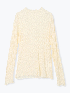 LUDIC PARK(ルディックパーク) |プチハイネックレースロングTシャツ