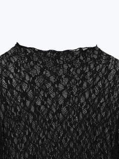 LUDIC PARK(ルディックパーク) |プチハイネックレースロングTシャツ