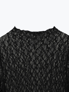 LUDIC PARK(ルディックパーク) |プチハイネックレースロングTシャツ