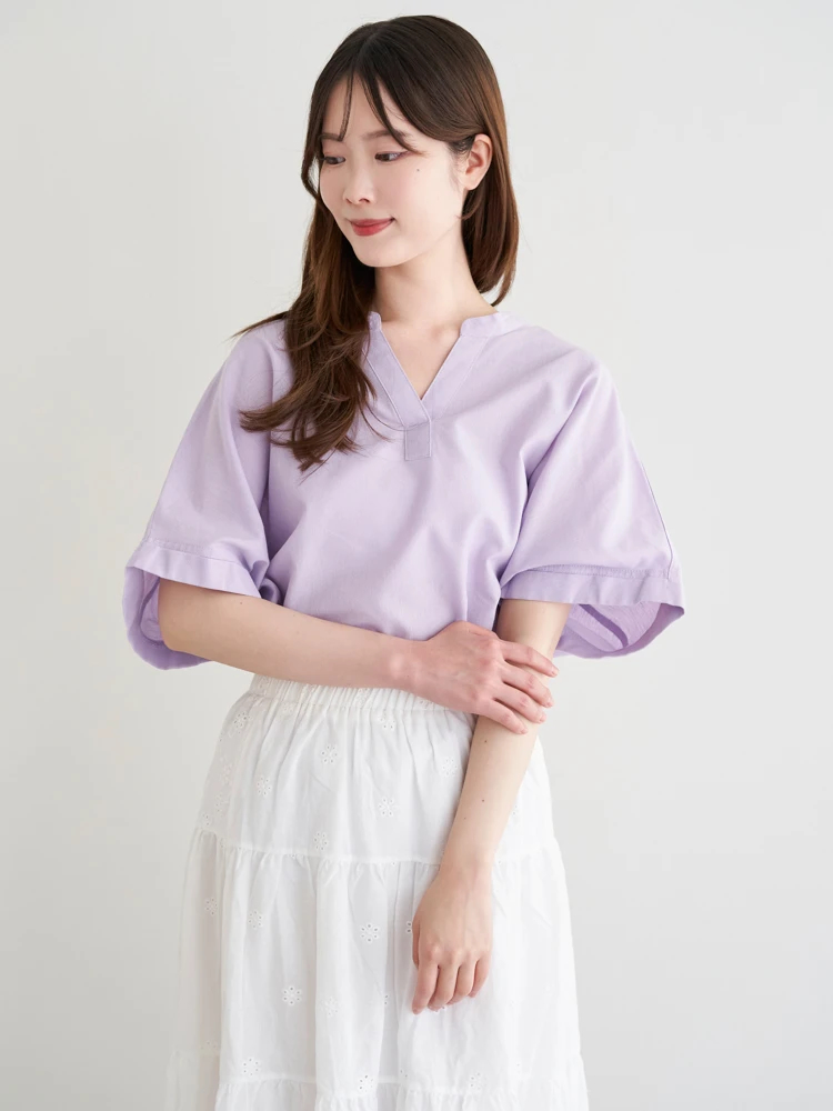 吸水速乾・抗菌防臭・UV】やわさらリネンスキッパーバンドカラー