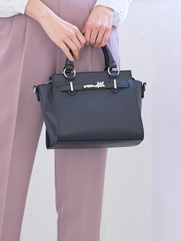 2WAY]ビジュー付きフェイクレザーバッグ / LUDIC PARK（ルディック