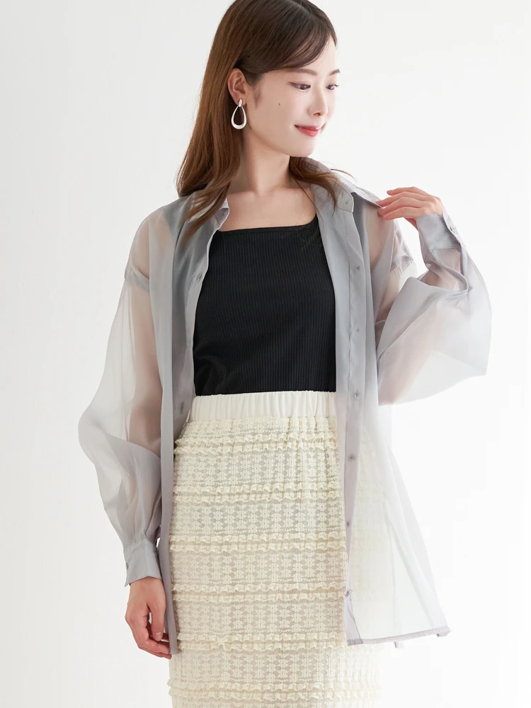 SET]オーガンジーシアーシャツ×タンクトップ / LUDIC PARK（ル