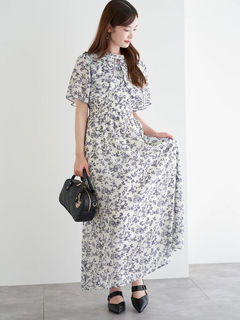 LUDIC PARK(ルディックパーク) |花柄シフォンケープワンピース