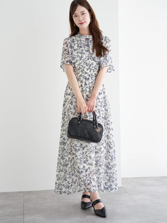 LUDIC PARK(ルディックパーク) |花柄シフォンケープワンピース