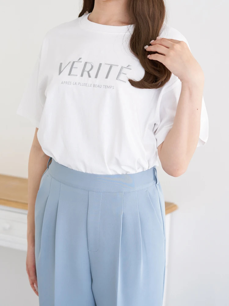 LUDIC PARK(ルディックパーク) |ラメ刺繍Tシャツ