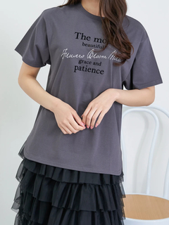 LUDIC PARK(ルディックパーク) |【接触冷感/吸水速乾/UV】フロッキープリント×ラメ刺繍ロゴTシャツ