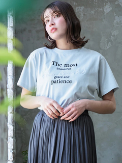 LUDIC PARK(ルディックパーク) |【接触冷感/吸水速乾/UV】フロッキープリント×ラメ刺繍ロゴTシャツ