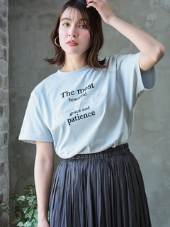 LUDIC PARK(ルディックパーク) |【接触冷感/吸水速乾/UV】フロッキープリント×ラメ刺繍ロゴTシャツ