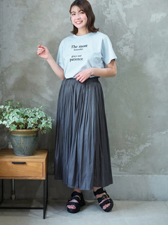 LUDIC PARK(ルディックパーク) |【接触冷感/吸水速乾/UV】フロッキープリント×ラメ刺繍ロゴTシャツ