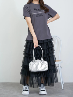LUDIC PARK(ルディックパーク) |【接触冷感/吸水速乾/UV】フロッキープリント×ラメ刺繍ロゴTシャツ
