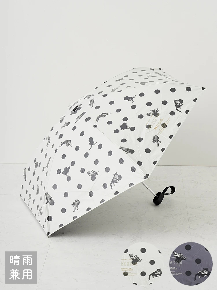 LUDIC PARK(ルディックパーク) |【沖昌之×Wpc.】遮光アンブレにゃん ドット ミニ折りたたみ傘