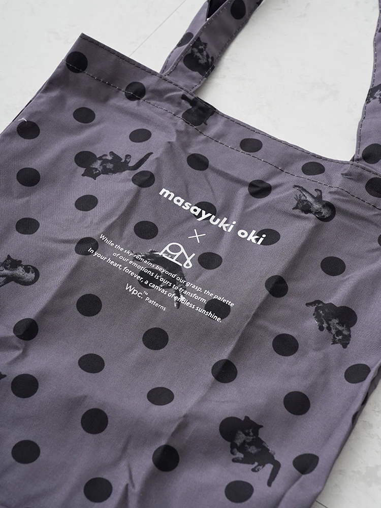沖昌之×Wpc.】はっ水猫柄トートバッグ GRAY / Hare no hi