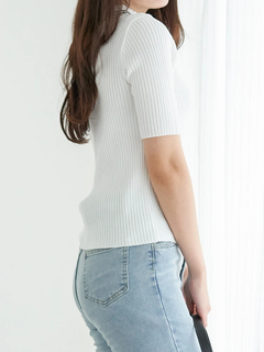 LUDIC PARK(ルディックパーク) |[2WAY]レース襟リブニットトップス