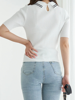 LUDIC PARK(ルディックパーク) |[2WAY]レース襟リブニットトップス