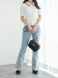 LUDIC PARK(ルディックパーク) |[2WAY]レース襟リブニットトップス