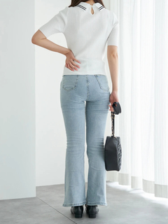 LUDIC PARK(ルディックパーク) |[2WAY]レース襟リブニットトップス