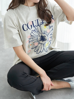 LUDIC PARK(ルディックパーク) |メニーフラワー刺繍Tシャツ