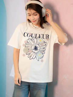 LUDIC PARK(ルディックパーク) |メニーフラワー刺繍Tシャツ