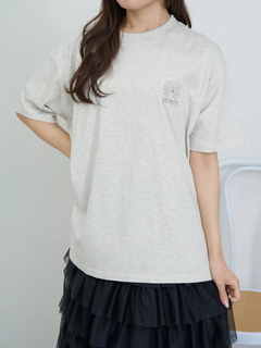 LUDIC PARK(ルディックパーク) |フラワーバックプリント×刺繍Tシャツ