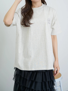 LUDIC PARK(ルディックパーク) |フラワーバックプリント×刺繍Tシャツ