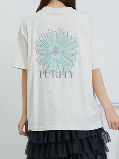 LUDIC PARK(ルディックパーク) |フラワーバックプリント×刺繍Tシャツ
