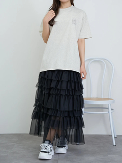 LUDIC PARK(ルディックパーク) |フラワーバックプリント×刺繍Tシャツ