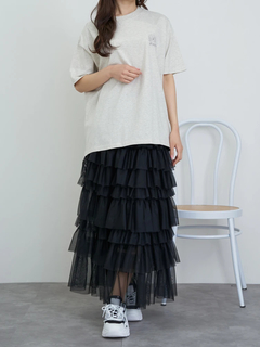 LUDIC PARK(ルディックパーク) |フラワーバックプリント×刺繍Tシャツ