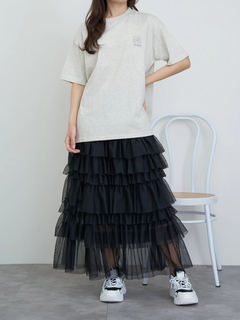LUDIC PARK(ルディックパーク) |フラワーバックプリント×刺繍Tシャツ
