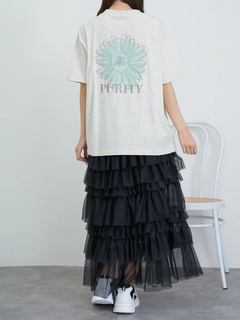 LUDIC PARK(ルディックパーク) |フラワーバックプリント×刺繍Tシャツ
