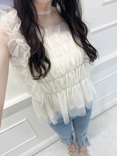 LUDIC PARK(ルディックパーク) |【SNSで話題！大人の上品可愛い】チュールフリル使いノースリーブトップス