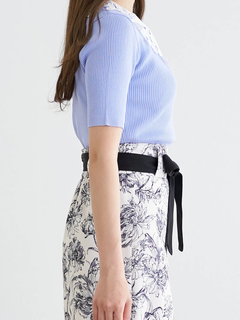 LUDIC PARK(ルディックパーク) |襟レースリブニットトップス