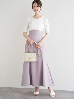 LUDIC PARK(ルディックパーク) |襟レースリブニットトップス