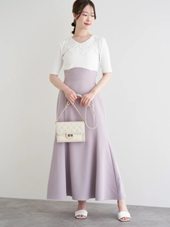 LUDIC PARK(ルディックパーク) |襟レースリブニットトップス