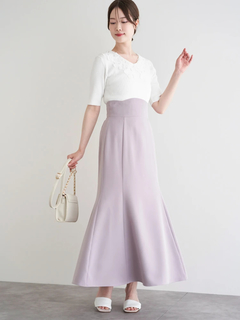 LUDIC PARK(ルディックパーク) |襟レースリブニットトップス