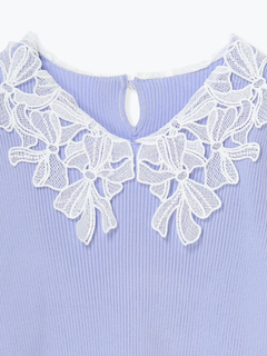 LUDIC PARK(ルディックパーク) |襟レースリブニットトップス