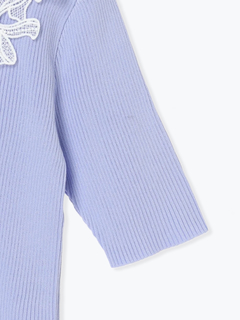 LUDIC PARK(ルディックパーク) |襟レースリブニットトップス