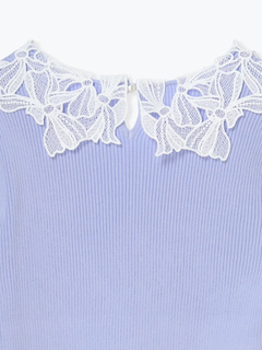 LUDIC PARK(ルディックパーク) |襟レースリブニットトップス