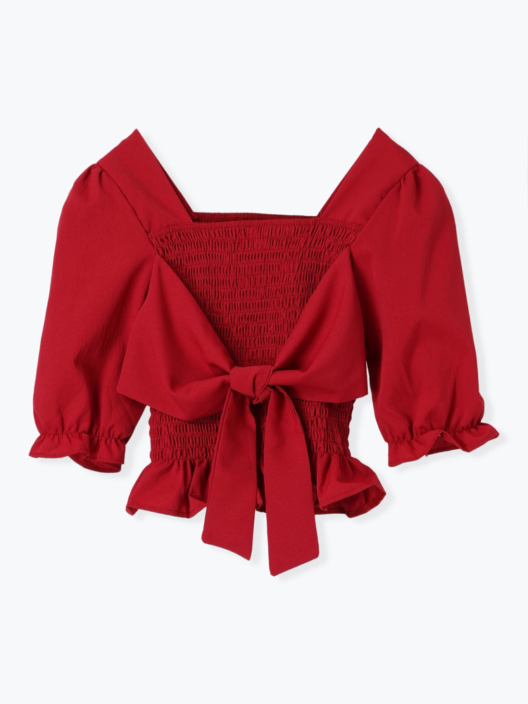 無地シャーリングリボンブラウス / LUDIC PARK（ルディックパーク）の