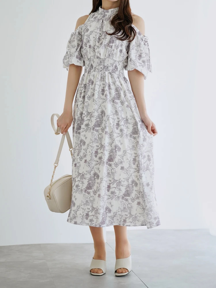 【２点セット売り】 バルーンスリーブロングワンピースと花柄ワンピース 2WAY]花柄バルーンスリーブワンピース / LUDIC PARK（ルディック