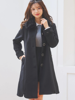 LUDIC PARK(ルディックパーク) |フェイクウールファー襟付きロングコート