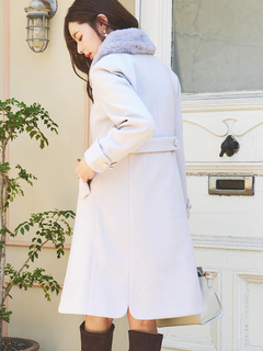 LUDIC PARK(ルディックパーク) |フェイクウールファー襟付きロングコート