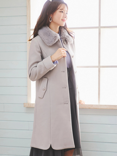 LUDIC PARK(ルディックパーク) |フェイクウールファー襟付きロングコート