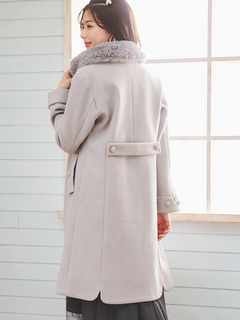 LUDIC PARK(ルディックパーク) |フェイクウールファー襟付きロングコート