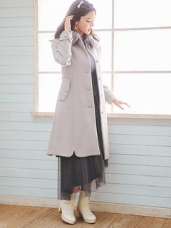 LUDIC PARK(ルディックパーク) |フェイクウールファー襟付きロングコート