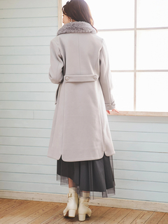 LUDIC PARK(ルディックパーク) |フェイクウールファー襟付きロングコート